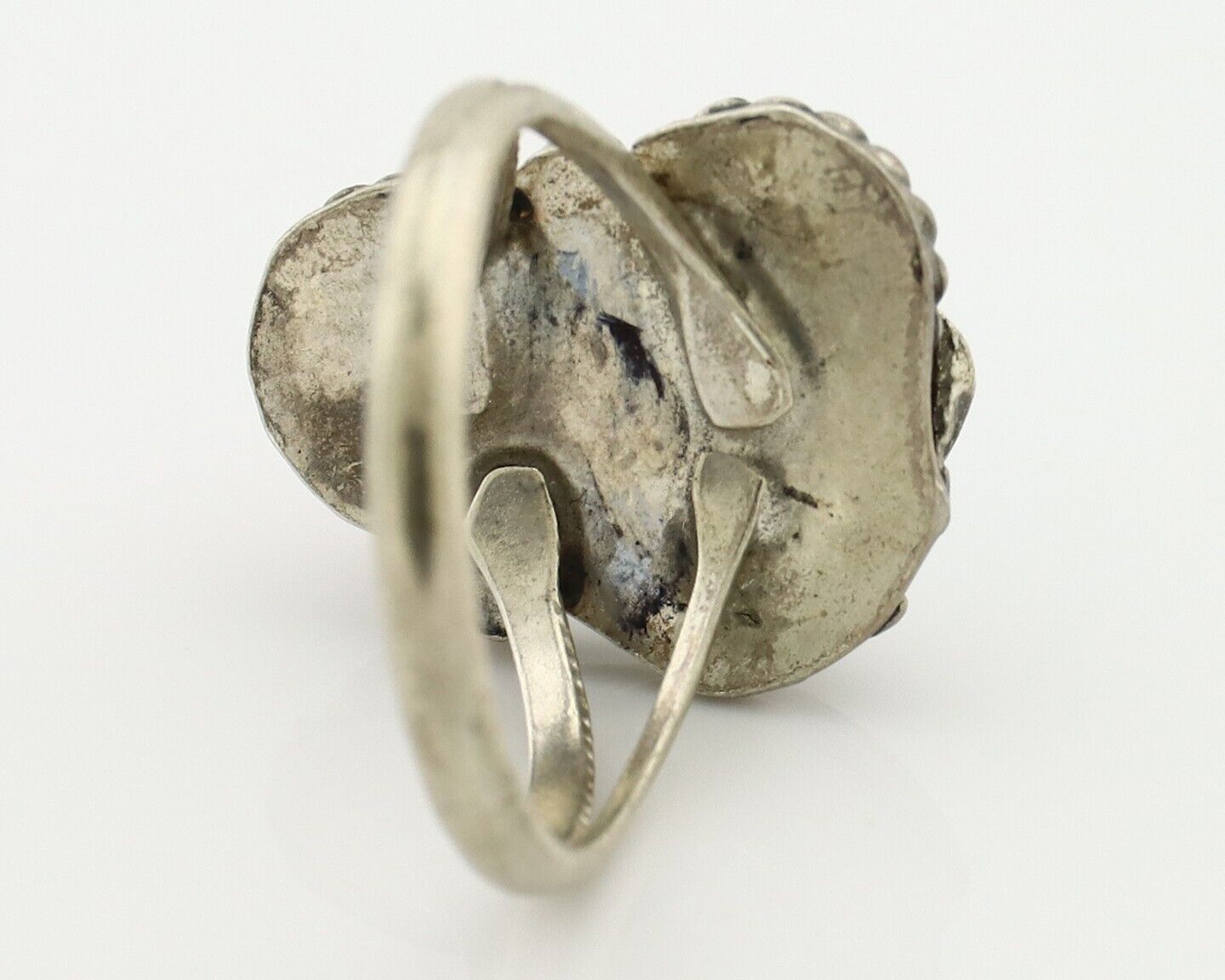 Navajo Handmade Ring 925 Silver Turquiose & Coral Native American Artist C.80's