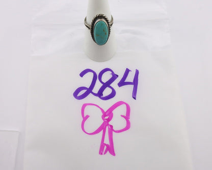 Navajo Handmade Ring 925 Silver Kingman Turquoise Signed M Montoya C.80's