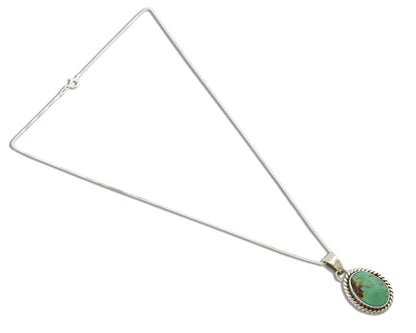 Navajo Necklace .925 Silver Kingman Turquoise Signed Gecko C.80's
