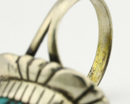 Navajo Ring .925 Silver Arizona Turquoise Signed M Montoya C.80's