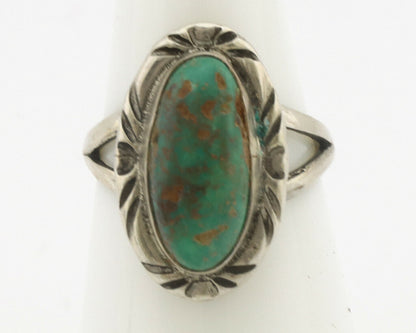 Navajo Ring .925 Silver Natural Mined Turquoise Native Artist Signed C.80's