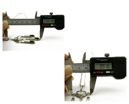 Women's Zuni Necklace .925 Silver Tiwa Sun C.1980's Gemstones