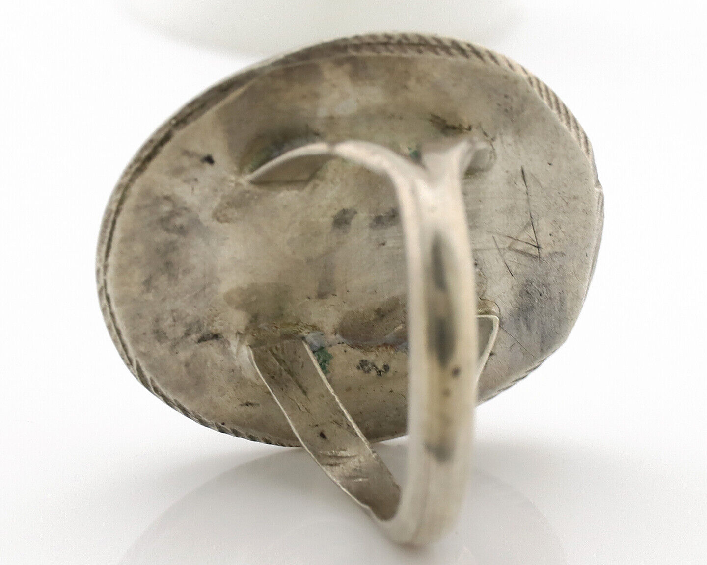 Navajo Ring .925 Silver Sleeping Beauty Turquoise Native American Artist C.1980s