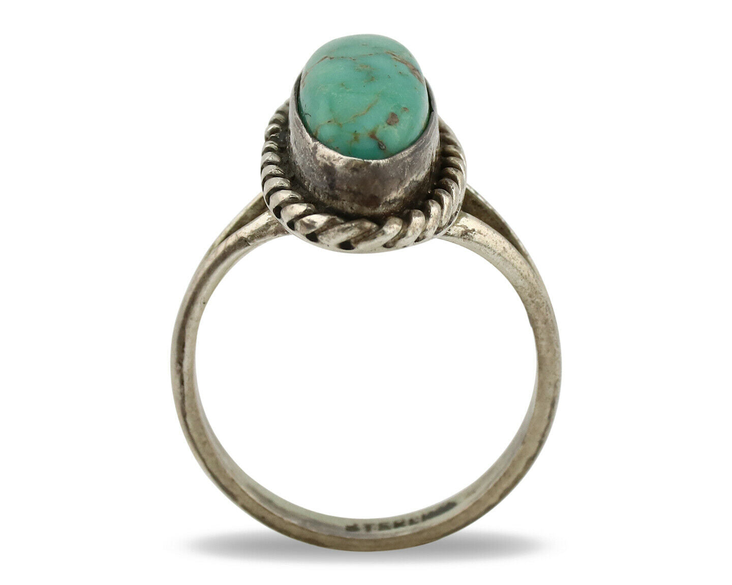 Navajo Ring .925 Silver Nevada Turquoise Artist Native American C.1980's