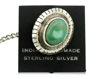 Navajo Tie Tack .925 Silver Royston Turquoise Native American Artist C.80's