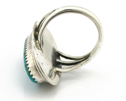 Navajo Ring .925 Silver Kingman Turquoise Native American Artist C.80's