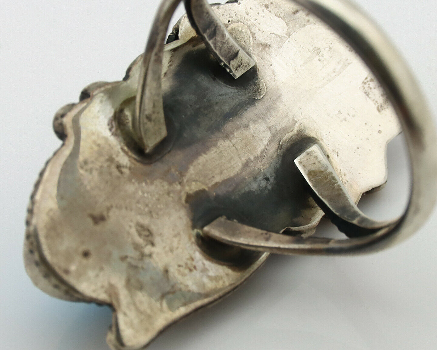 Navajo Ring .925 Silver Green Southwest Turquoise Native Artist C.80's