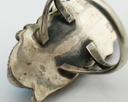 Navajo Ring .925 Silver Green Southwest Turquoise Native Artist C.80's