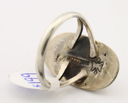 Navajo Ring 925 Silver Natural Blue Turquoise Artist Signed M Montoya C.80's