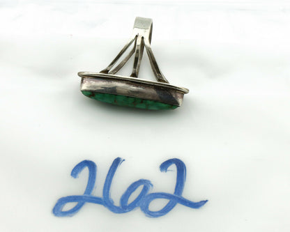 Navajo Ring .925 Silver Natural Mined Green Turquoise Artist Signed P C.80's