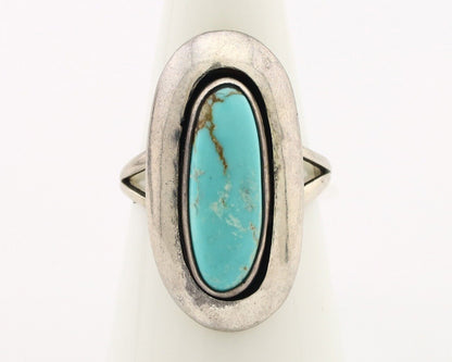 Navajo Ring 925 Silver Natural Blue Turquoise Artist Signed M Montoya C.80's