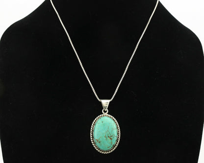 Navajo Handmade Pendant Necklace .925 Silver Artist Signed Sunrise C.80's