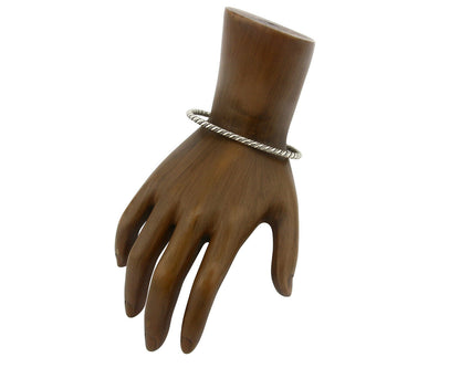 Navajo Bracelet .925 SOLID Silver Handmade Artist Tahe Circa Late 1980's