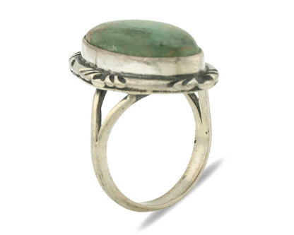 Navajo Ring .925 Silver Natural Turquoise Artist Signed Native American C.80's