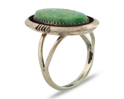 Navajo Handmade Ring .925 Silver Turquoise Native American Artist C.80's