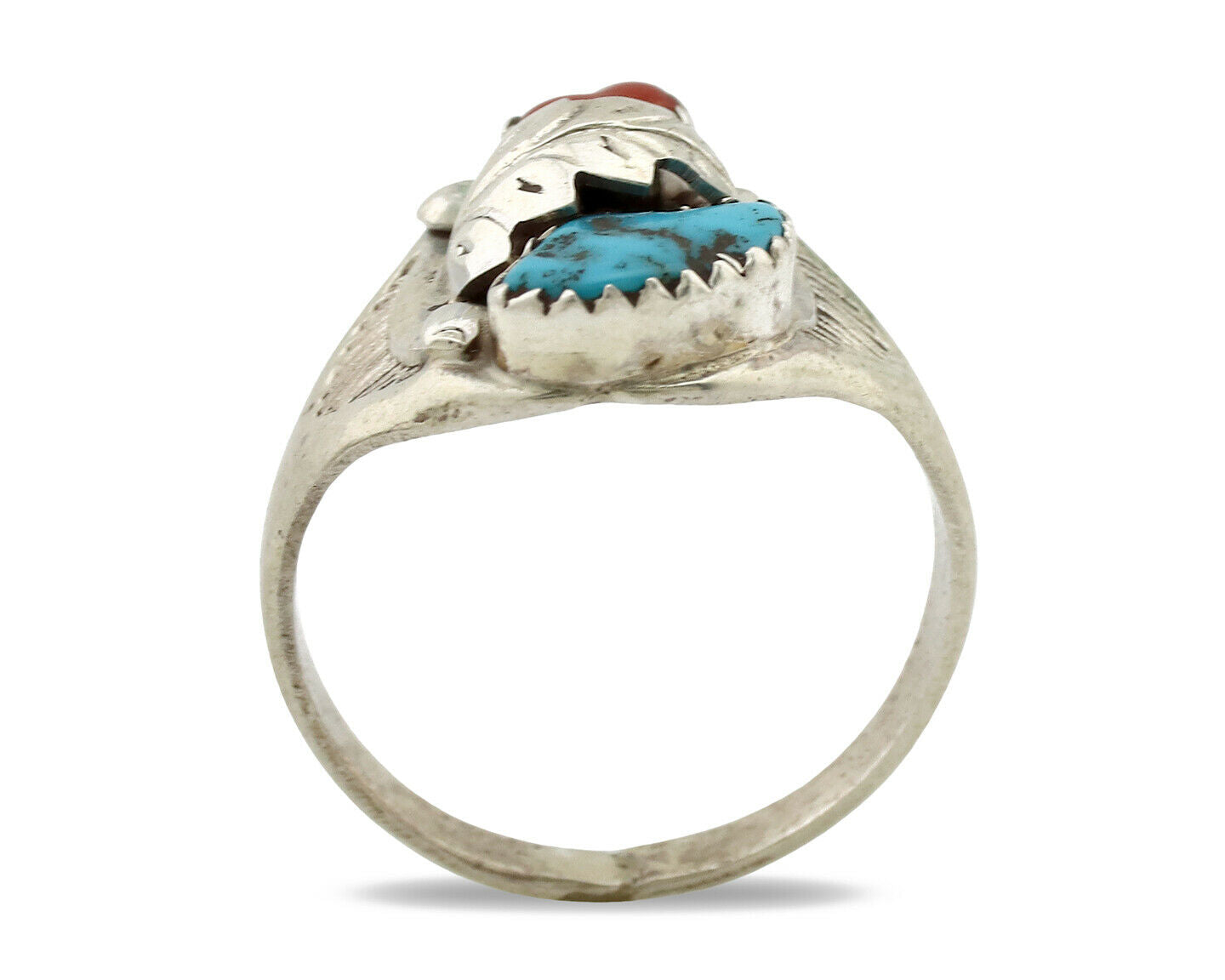 Navajo Ring .925 Silver Sleeping Beauty Turquoise Native Artist C.1980's