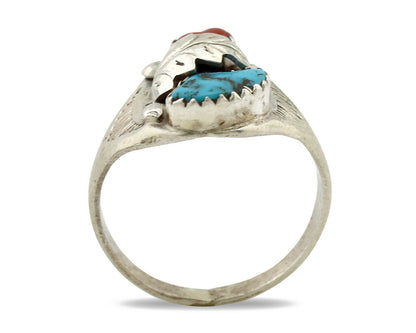 Navajo Ring .925 Silver Sleeping Beauty Turquoise Native Artist C.1980's