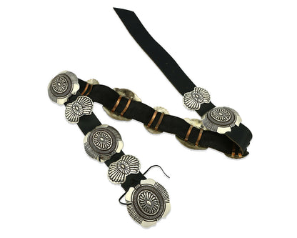 Navajo Concho Belt .925 Silver Old Pawn Native American Handmade C.80's