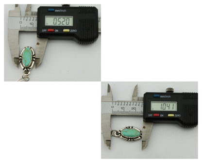 Navajo Necklace .925 Silver Arizona Turquoise Signed Gecko C.1980's