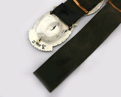 Navajo Concho Belt .925 Silver Hand Stamped Artist Suzie James C.80's