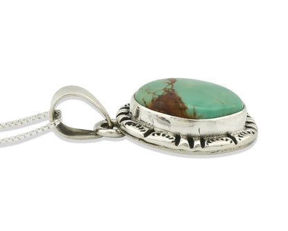 Navajo Pendant .925 Silver Kingman Turquoise Artist Signed Gecko C.80's