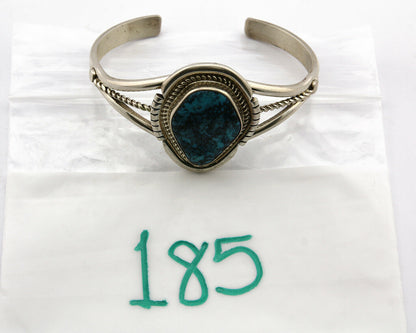 Navajo Bracelet .925 Silver Natural Blue Turquoise Signed Mc Cray C.80's
