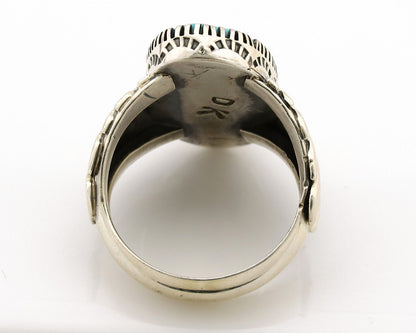 Navajo Ring .925 Silver Sleeping Beauty Turquoise Artist Signed DK C.80's