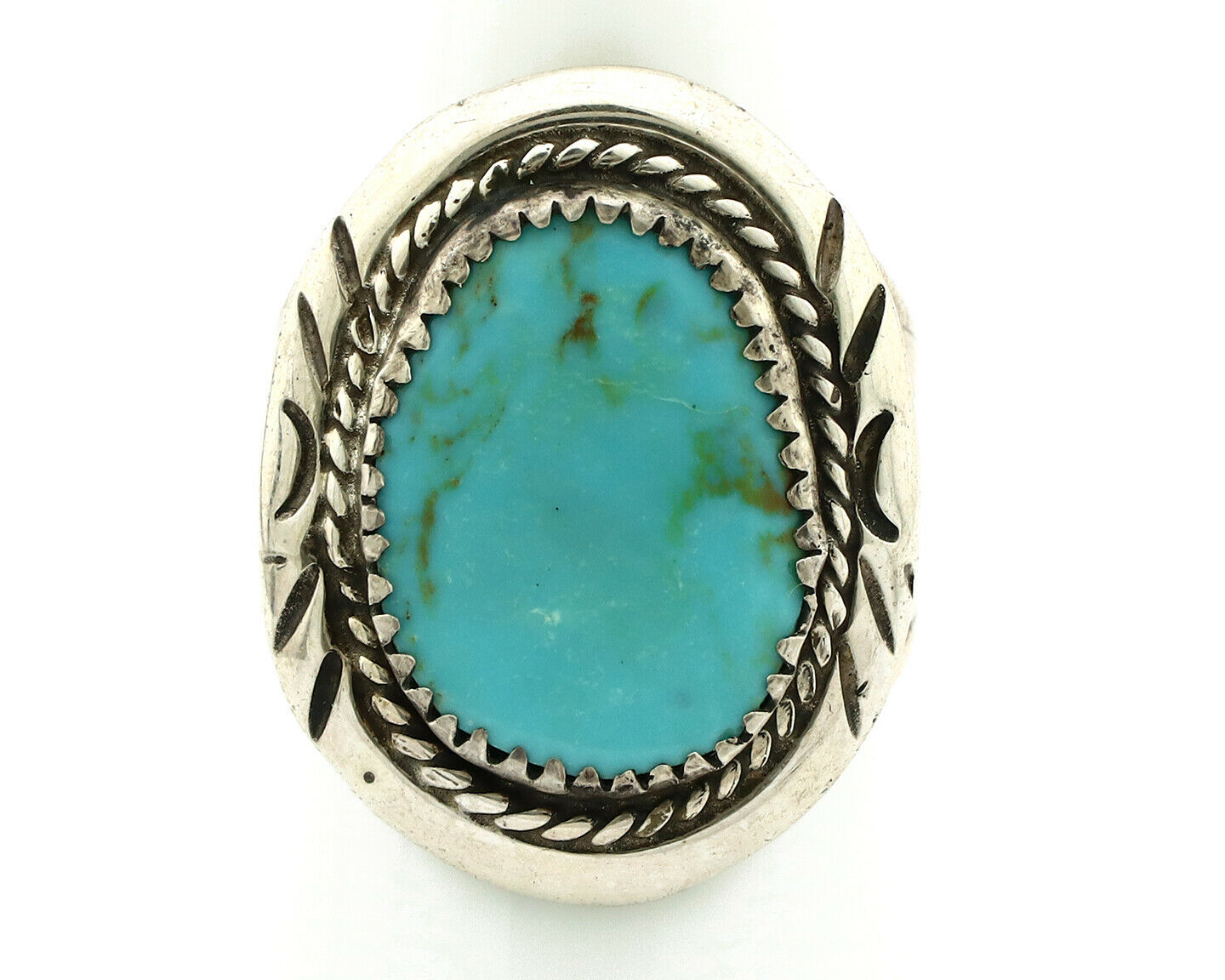 Navajo Ring .925 Silver Blue Turquoise Artist Signed JMC C.80's