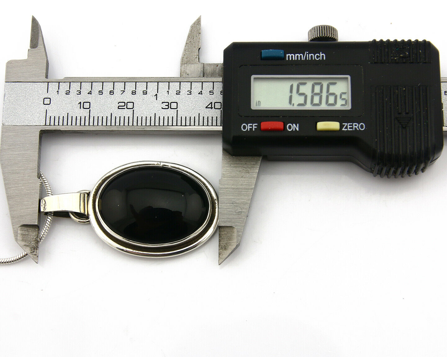 Navajo Onyx Necklace .925 Silver Artist Signed Native American C.80's