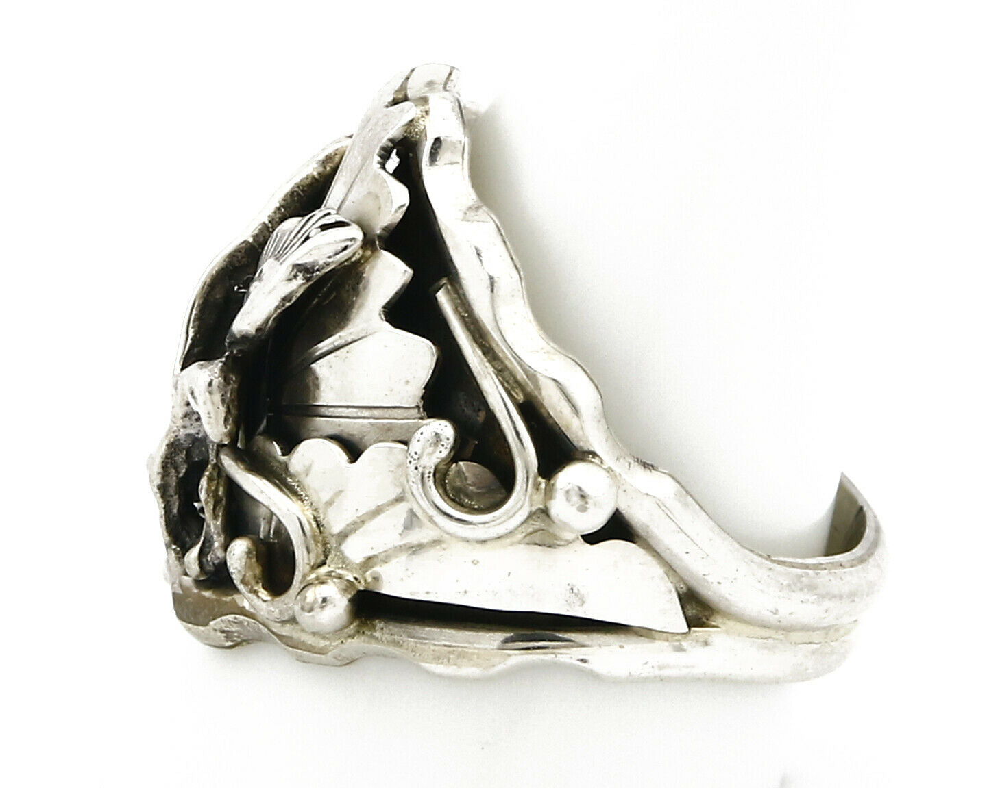 Navajo Eagle Ring .925 SOLID Silver Handmade Signed Artist S Circa 1980's