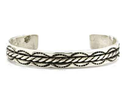 Women's Navajo Bracelet .925 Silver Handmade Cuff Signed Montoya C.1980's