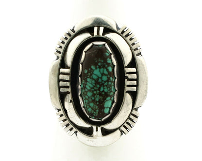 Navajo Ring .925 Silver Spiderweb Turquoise Artist Signed L. M. Nez C80s