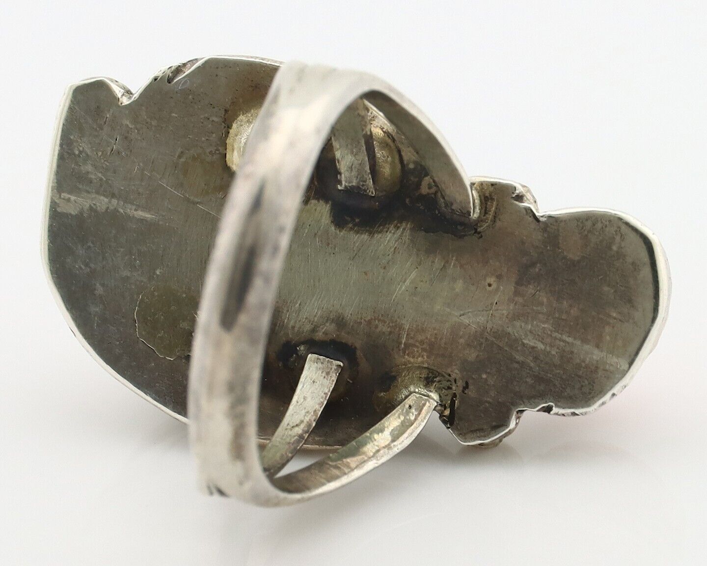 Navajo Handmade Ring 925 Silver Turquiose & Coral Native American Artist C.80's
