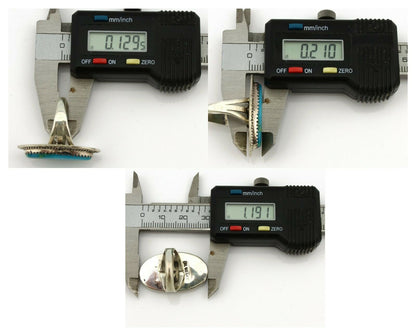 Navajo Ring .925 Silver Nevada Turquoise Artist Signed M Begay C.1980's