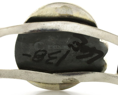 Navajo Bracelet .925 Silver Morenci Turquoise Artist Signed C Montoya 80's