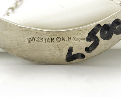 Women's Navajo Necklace .925 Silver & 14k Solid Gold Signed MM Rogers HMY
