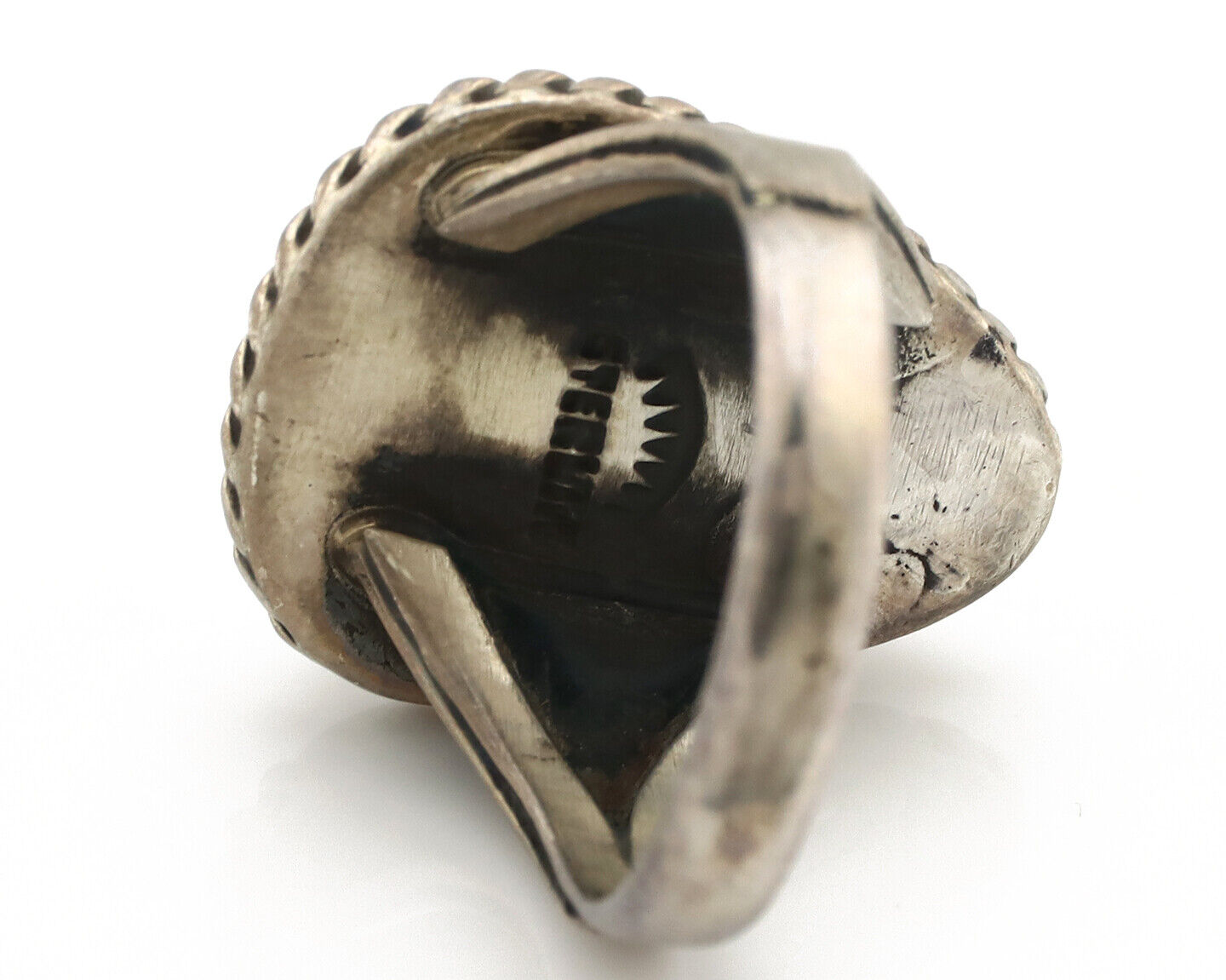 Navajo Ring 925 Silver Natural Blue Turquoise Native American Signed C.80's