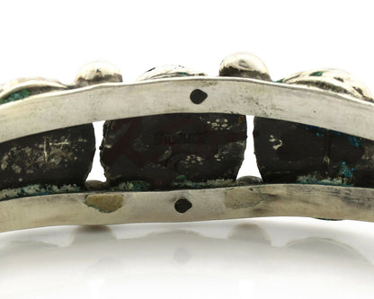 Navajo Bracelet .925 Silver Arizona Turquoise Artist Signed C Montoya Circa 80's