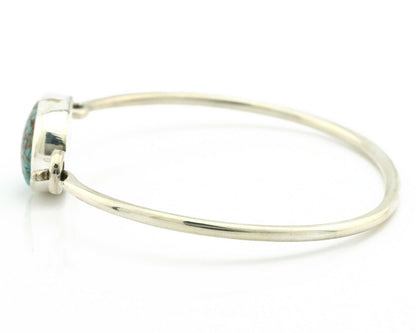 Navajo Bracelet .925 Silver Blue Arizona Turquoise Native American Artist C.90's