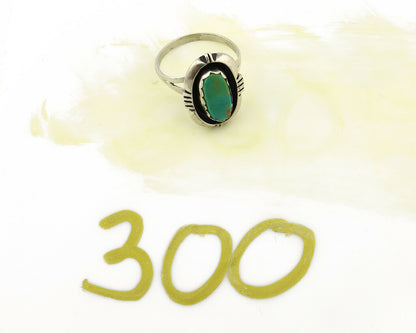 Navajo Ring .925 Silver Kingman Turquoise Artist Signed Apache C.80's