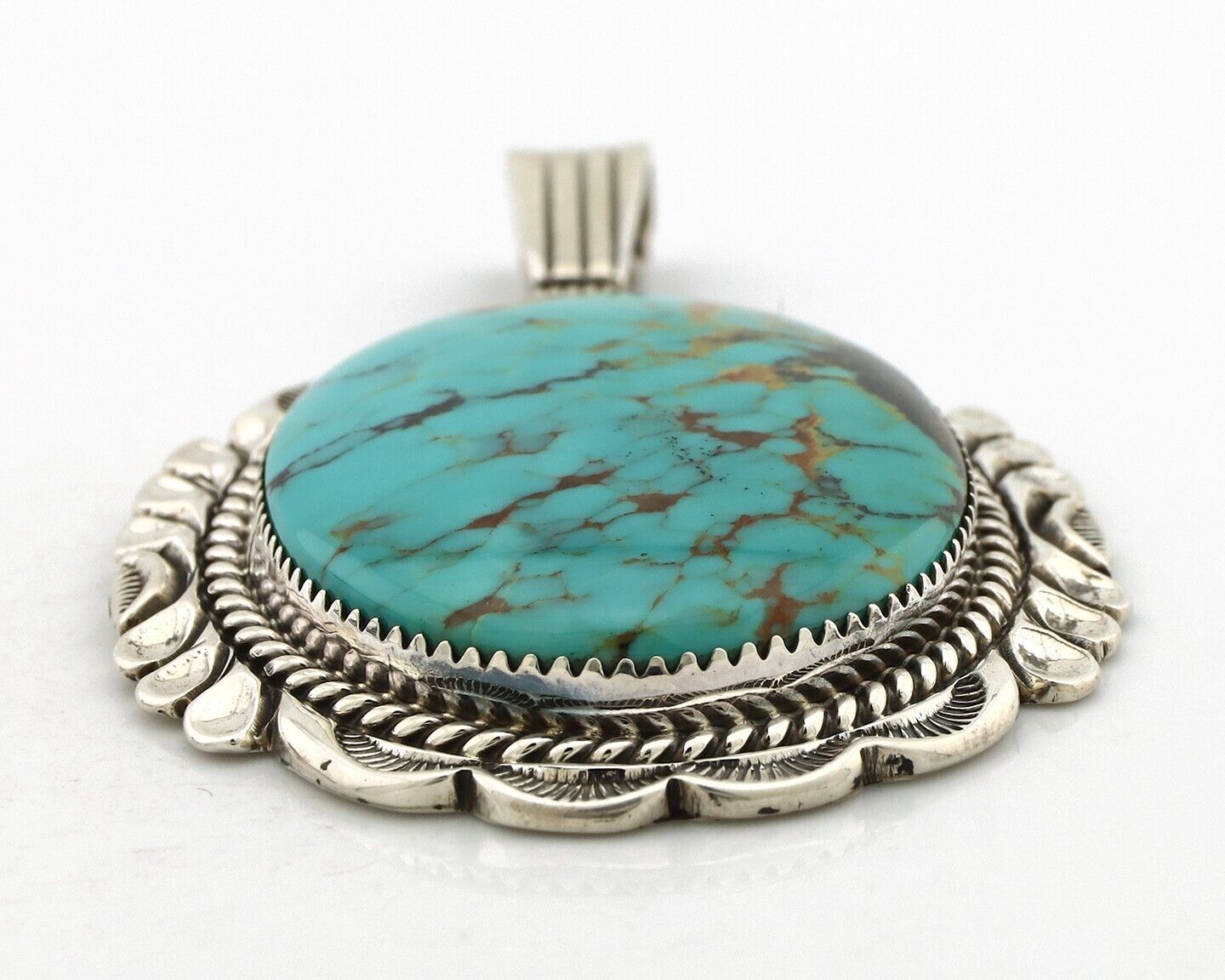 Navajo Handmade Necklace 925 Silver Arizona Turquoise William Denetdale C.80's