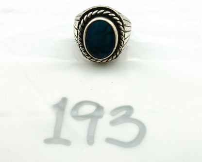 Navajo Ring .925 Silver Blue Turquoise Artist Signed C Montoya C.80's