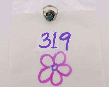 Navajo Ring .925 Silver Spiderweb Turquoise Native American Artist C.1980's