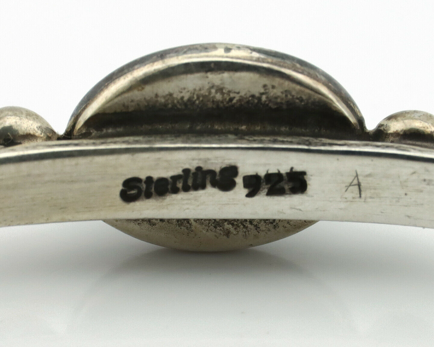 Navajo Bracelet .925 Silver Spiderweb Turquoise Native American Artist C.90's