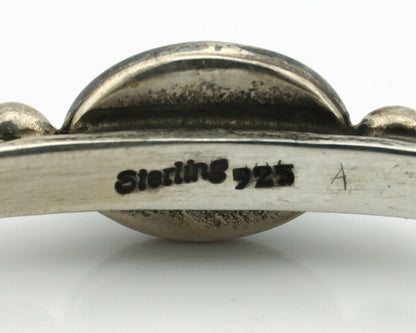 Navajo Bracelet .925 Silver Spiderweb Turquoise Native American Artist C.90's