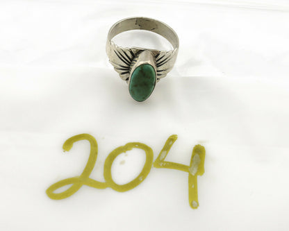 Navajo Ring .925 Silver Kingman Turquoise Artist Signed Apache C.80's