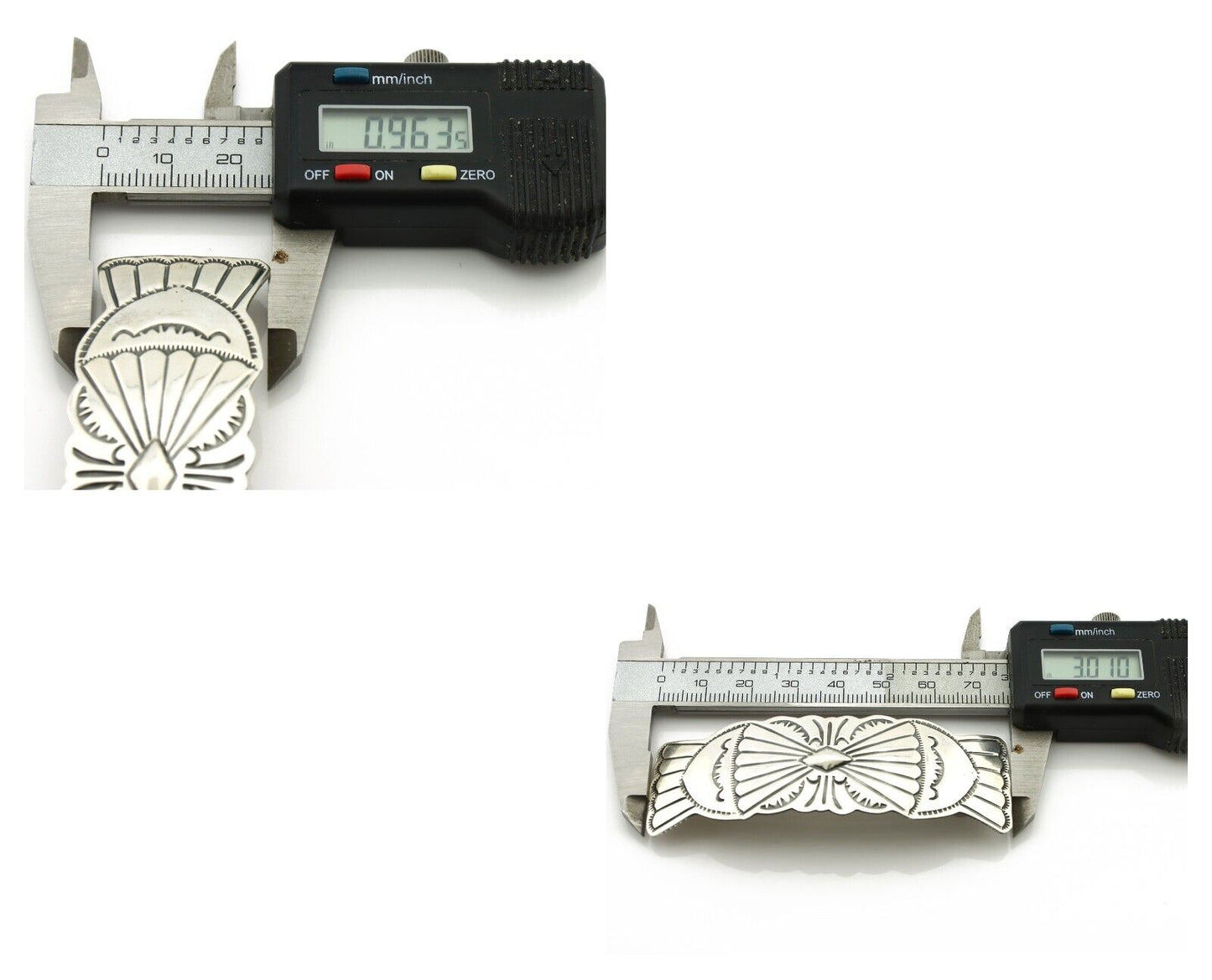 Navajo Hair Clip Barrette .925 Silver Hand Stamped Artist Signed Harold Tom C80s