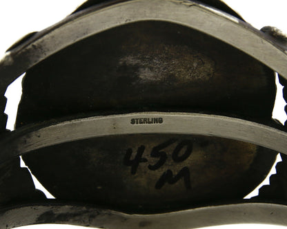 Navajo Bracelet .925 Silver Natural Agate Handmade Native C.80's