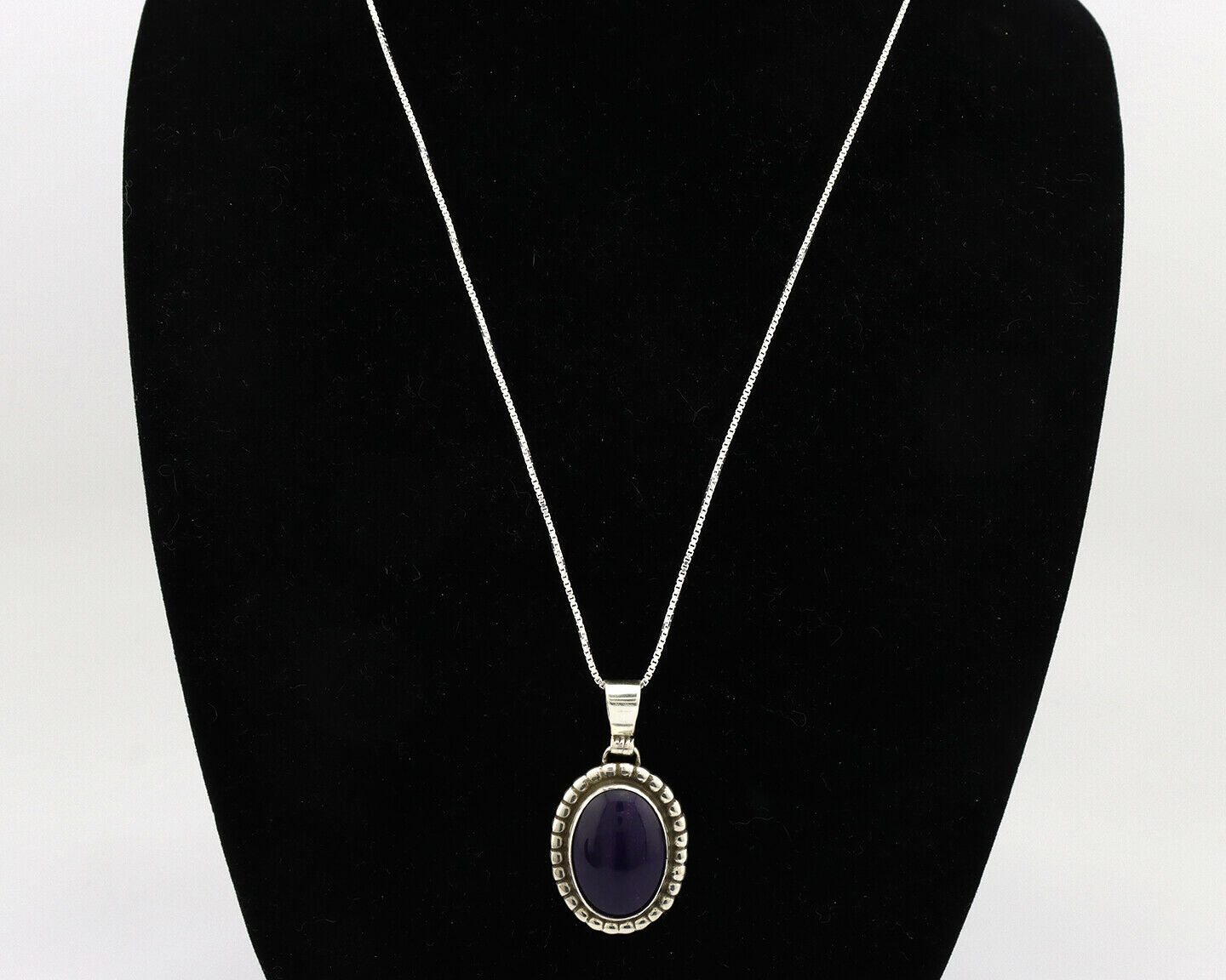 Navajo Necklace .925 Silver Natural Sugilite Apache Manufacturing C.80's