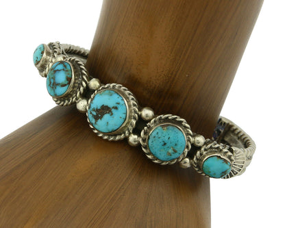 Navajo Bracelet .925 Silver Southwest Turquoise Cuff Artist PC C.80's